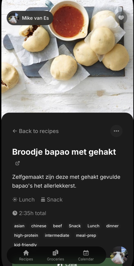 Norish recipe on mobile